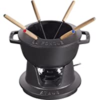 STAUB 40511 – 971 – 0 Servicio de Fondue de Hierro Fundido Negro Mate 24-3 x 18-7 x 10 cm